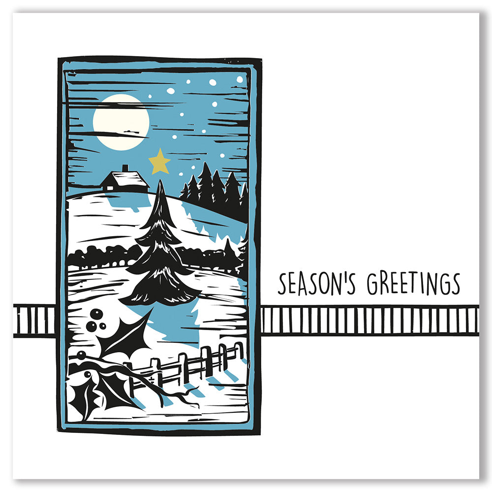 Linocut - Season's Greetings