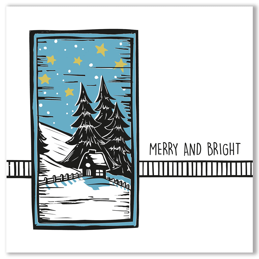 Linocut - Merry And Bright