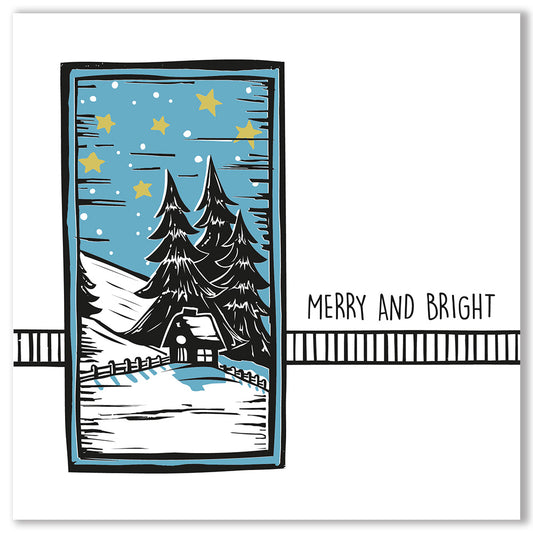 Linocut - Merry And Bright