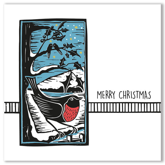 Linocut - Merry Christmas